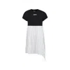 Dkny Short-sleeved Striped Dress In Multicolor