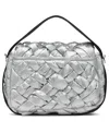 Dkny Nadia Small Quilted Flap Shoulder Bag In Silver