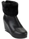 Dkny Abri Womens Faux Leather Faux Fur Lined Booties In Multi