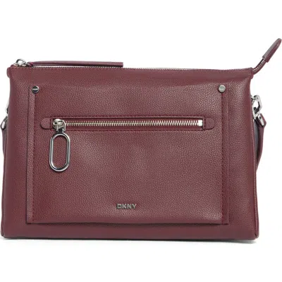 Dkny Nala Faux Leather Crossbody Bag In Burgundy
