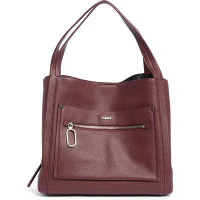 Dkny Nala Faux Leather Hobo Bag In Burgundy