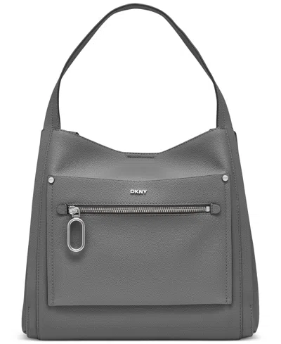 Dkny Nala Medium Hobo In Dark Gray