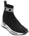 Dkny Women's Neddie Pull-on Sock Sneakers In Black
