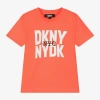 DKNY DKNY NEON ORANGE COTTON JERSEY T-SHIRT