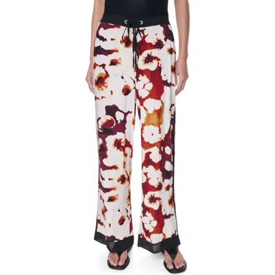 Dkny New York Print Wide Leg Pants In Multi