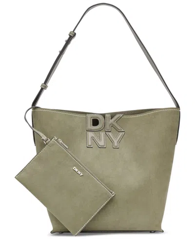 Dkny Nicole Small Bucket Bag In Green