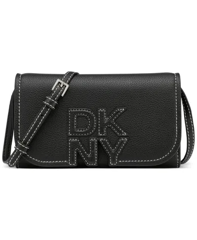 Dkny Nicole Wallet On A String In Black,light Taupe
