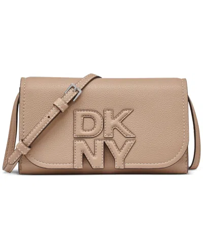 Dkny Nicole Wallet On A String In Cappuccino,light Taupe