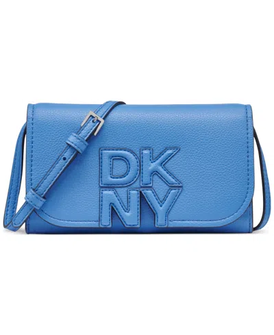 Dkny Nicole Wallet On A String In Cornflower,light Taupe