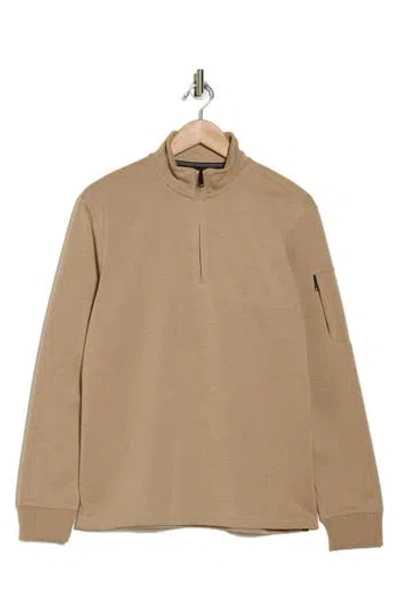 Dkny Noah Quarter Zip Pullover In Tan