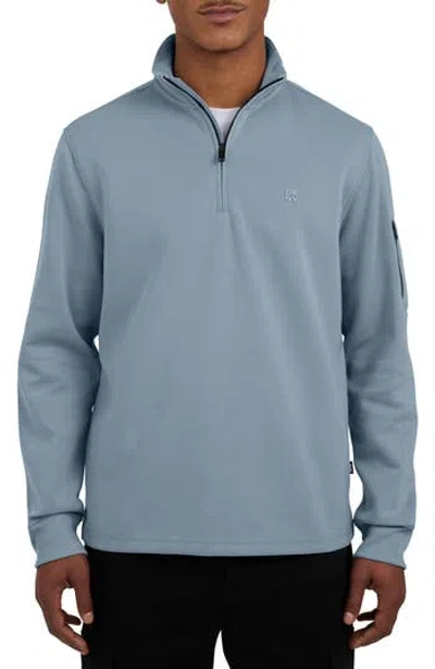 Dkny Noah Quarter Zip Sweater In Ash Blue