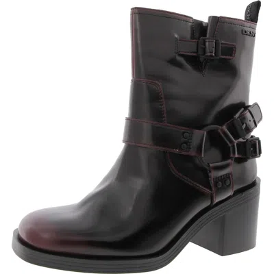 Dkny Nolan Womens Harness Leather Motorcycle Boots