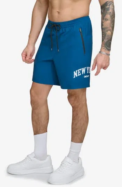 Dkny Ny Core Volley Swim Trunks In Poseidon
