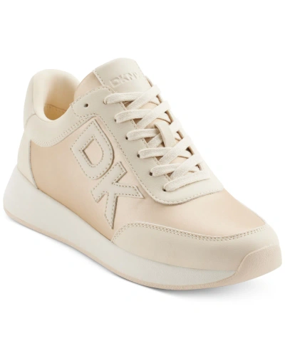 Dkny Oaks Logo Applique Athletic Lace Up Sneakers, Created For Macy's In Bone