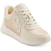 Dkny Oaks Logo Womens Slip On Lace Up Casual And Fashion Sneakers In Beige