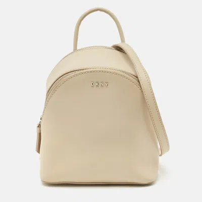 Dkny Off Leather Mini Bryant Backpack Crossbody Bag In White