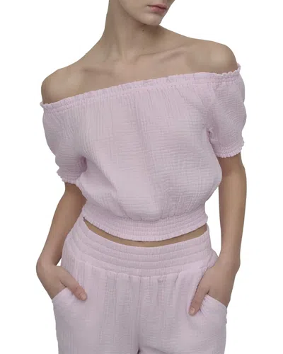 Dkny Off The Shoulder Crop Top In Multi