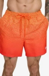 Dkny Ombré Crosswalk Swim Trunks In Orange