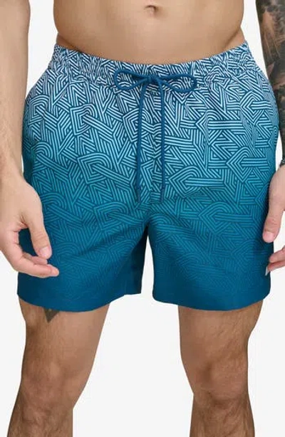 Dkny Modern Euro Swim Trunk In Poseidon