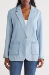 Dkny One-button Chambray Blazer