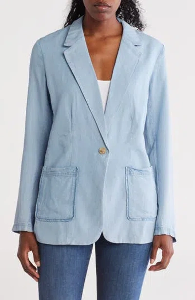 Dkny One-button Chambray Blazer
