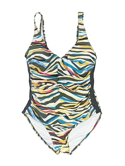 Pre-owned Dkny One Piece Swimsuit In Blue