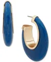 Dkny Open Blue Resin Hoop Earrings In Blue