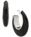 Dkny Open Blue Resin Hoop Earrings In Black