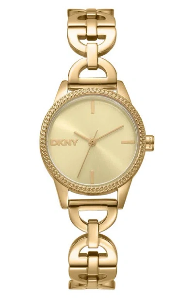 Dkny Open Link Bracelet Watch, 26mm In Gold