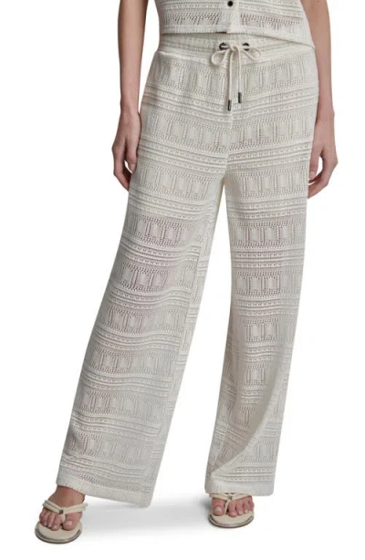 Dkny Open Stitch Drawstring Pants In Gray