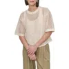 Dkny Open Stitch Short Sleeve Top In Neutral
