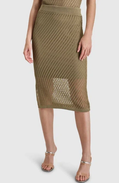 Dkny Open Stitch Skirt In Green