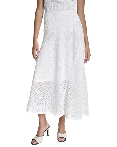 Dkny Open Textured Knit Skirt In White