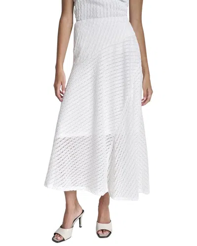 Dkny Open Textured Knit Skirt In White