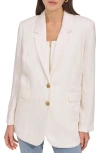 Dkny Womens Deep V 2 Button Closure Two-button Blazer In Eggnog