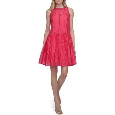 Dkny Organza Trapeze Dress In Pink
