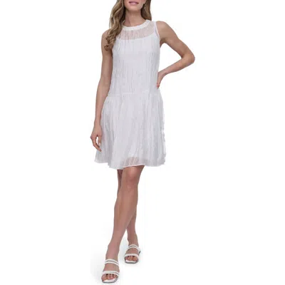 Dkny Organza Trapeze Dress In White