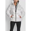 Dkny Oversize Collar Quilted Puffer Jacket In White