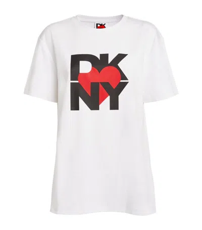 Dkny Oversized Logo T-shirt In White