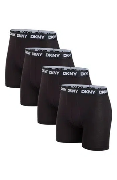 Dkny Pack Of 4 Assorted Boxer Briefs In Black