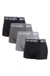 Dkny Pack Of 4 Assorted Trunks In Black