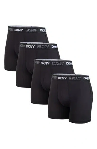 Dkny Pack Of Four Boxer Briefs In Black