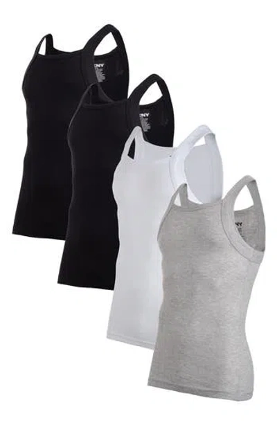 Dkny Pack Of Four Square Neck Tank Tops In Multi