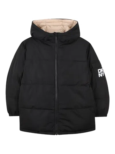 Dkny Padded Hooded Jacket In Neutral