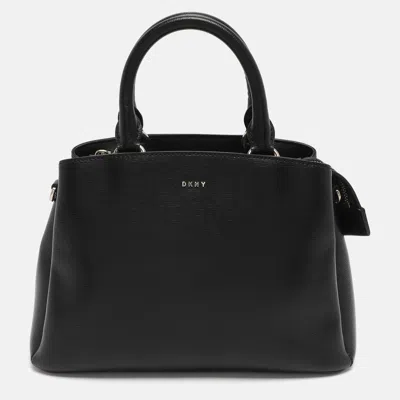 Pre-owned Dkny Paige Black Leather Satchel