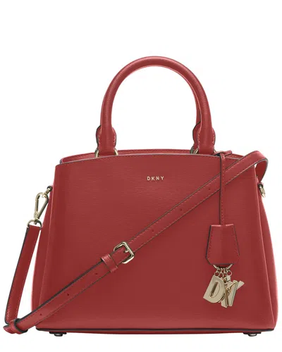 Dkny Paige Medium Leather Satchel In Gold