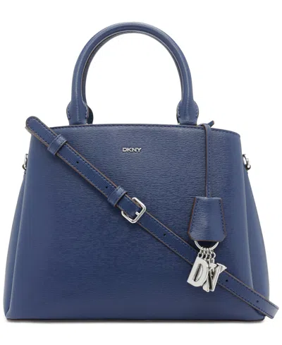Dkny Paige Medium Satchel With Convertible Strap In Indigo,silver