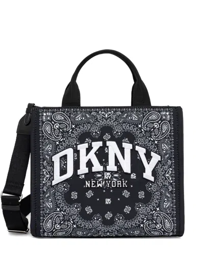 Dkny Paisley-print Tote Bag In Black