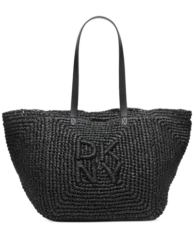 Dkny Paloma Woven Tote In Black