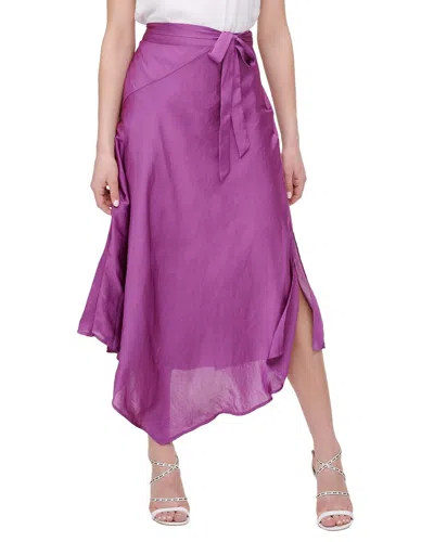 Dkny Panel Asymmetrical Midi Skirt In Purple